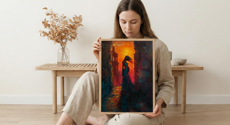 Greek Ruins Art Print, Pregnant Mom Poster - New Mom Gift