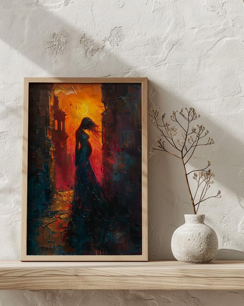 Greek Ruins Art Print, Pregnant Mom Poster - New Mom Gift