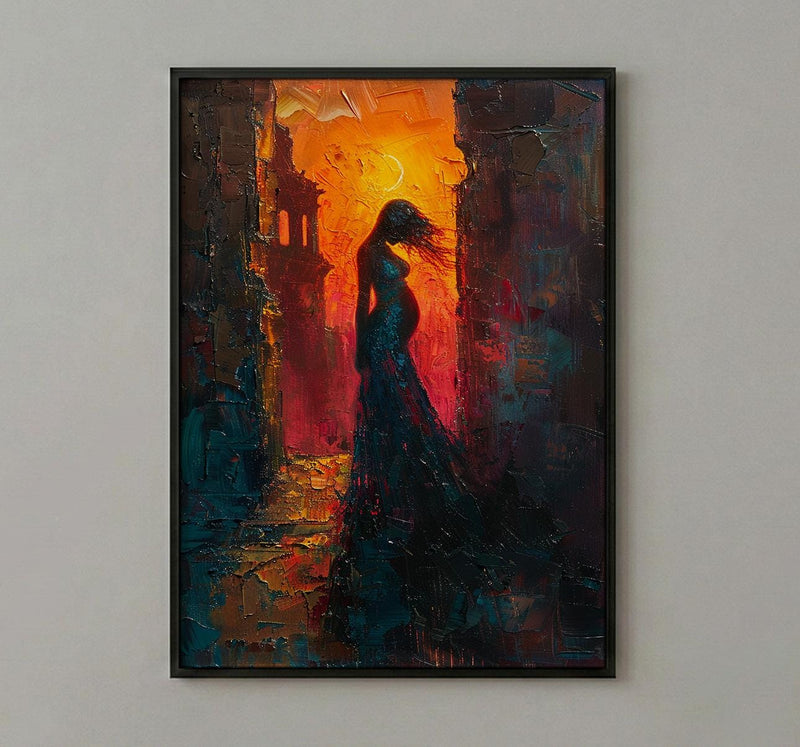 Greek Ruins Art Print, Pregnant Mom Poster - New Mom Gift