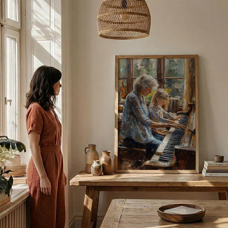Grand Piano Wall Decor, Grandmother Art Print - Gift for Grandma