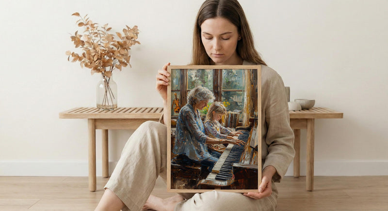 Grand Piano Wall Decor, Grandmother Art Print - Gift for Grandma