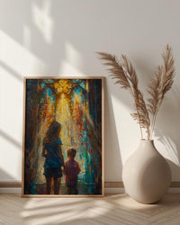 Gothic Cathedral Art Print, Mother Son Decor - Mother's Day Gift