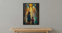 Gothic Cathedral Art Print, Mother Son Decor - Mother's Day Gift
