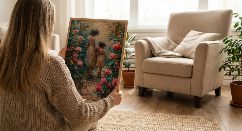 Historic Garden Wall Art, Mother Child Poster - Mother's Day Gift