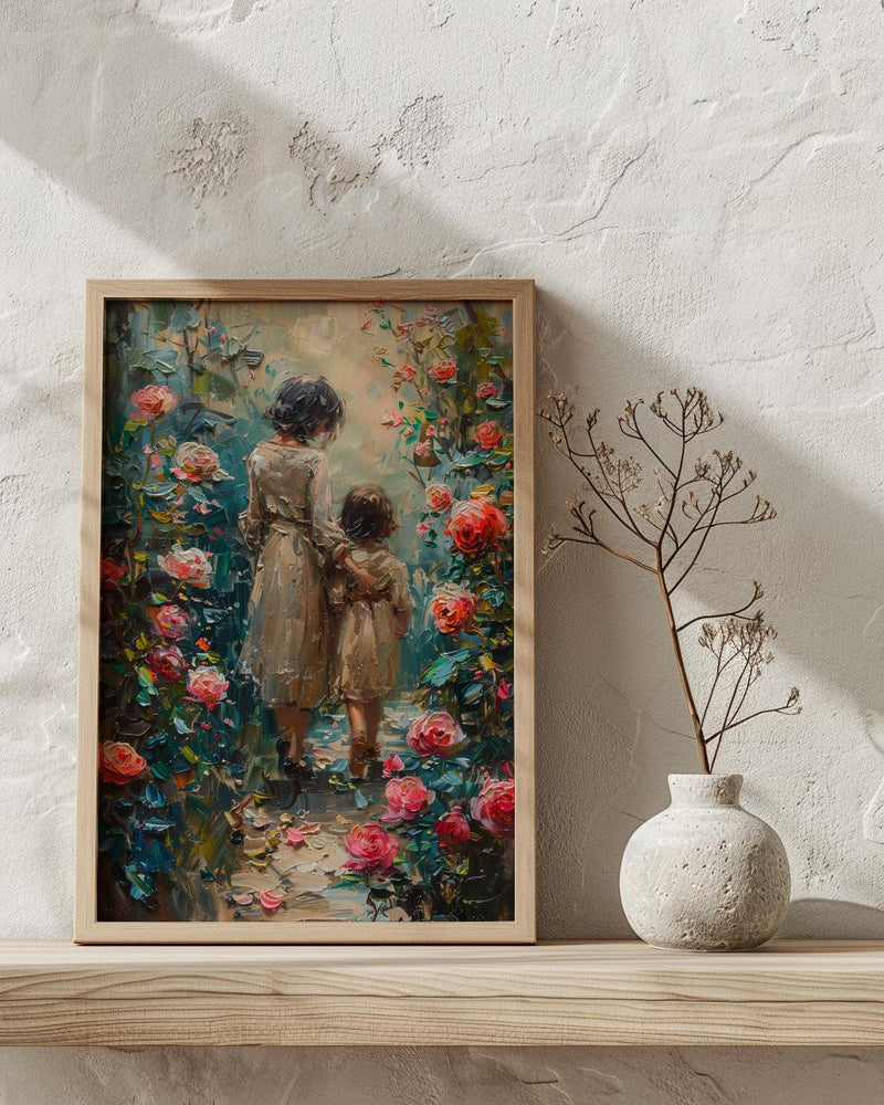 Historic Garden Wall Art, Mother Child Poster - Mother's Day Gift