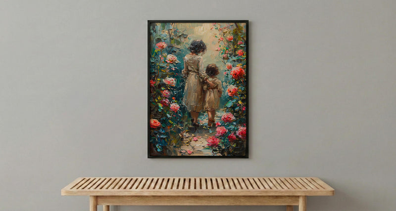Historic Garden Wall Art, Mother Child Poster - Mother's Day Gift