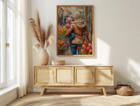 Street Florist Wall Decor, Mother Baby Art Print - New Mom Gift