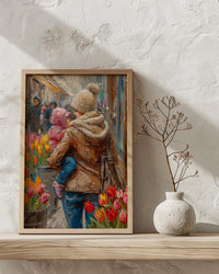 Street Florist Wall Decor, Mother Baby Art Print - New Mom Gift