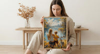 Italian Lake Wall Decor, Mother and Son Print - Gift for Mom
