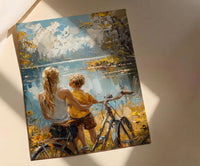 Italian Lake Wall Decor, Mother and Son Print - Gift for Mom
