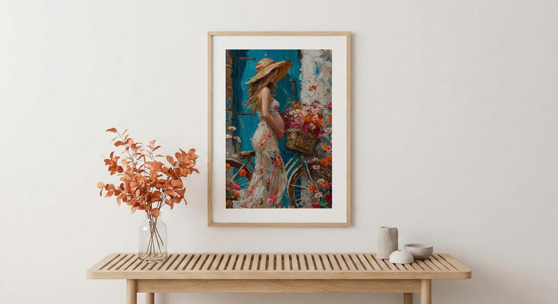 European Village Wall Art, Pregnant Mom Decor - New Mom Gift