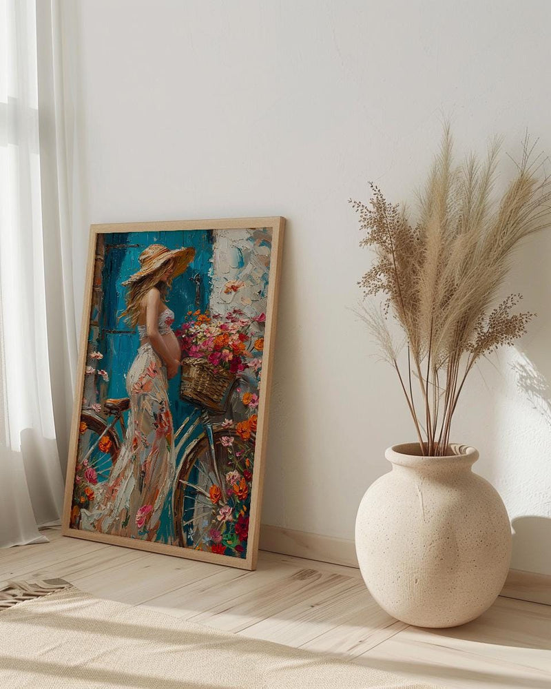 European Village Wall Art, Pregnant Mom Decor - New Mom Gift