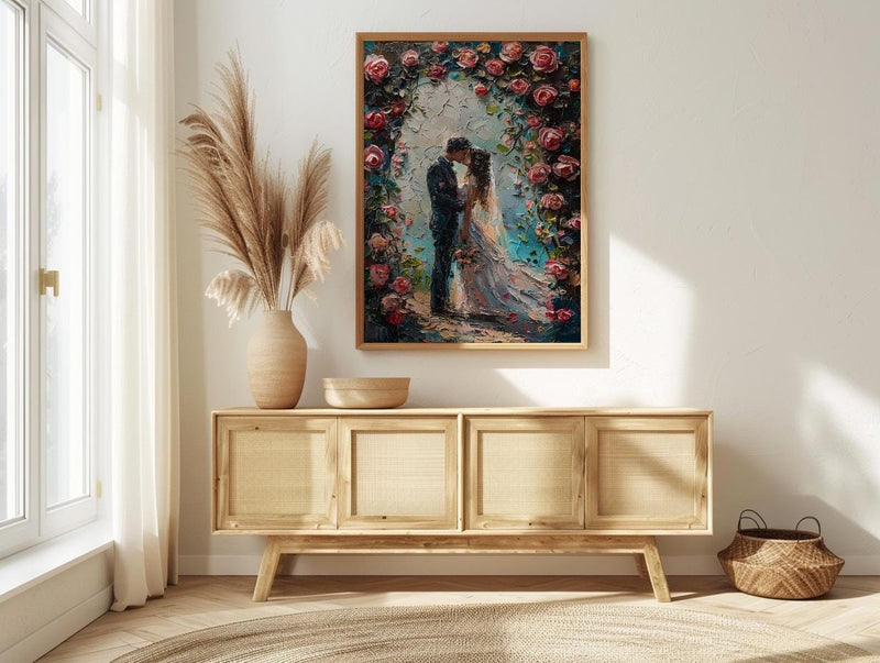 Wedding Arch Art Print, Floral Couple Decor - Master Bedroom Art