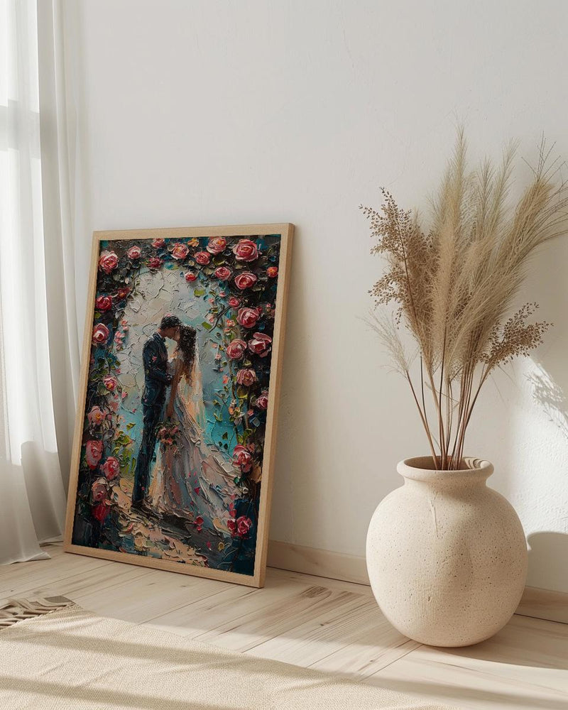 Wedding Arch Art Print, Floral Couple Decor - Master Bedroom Art