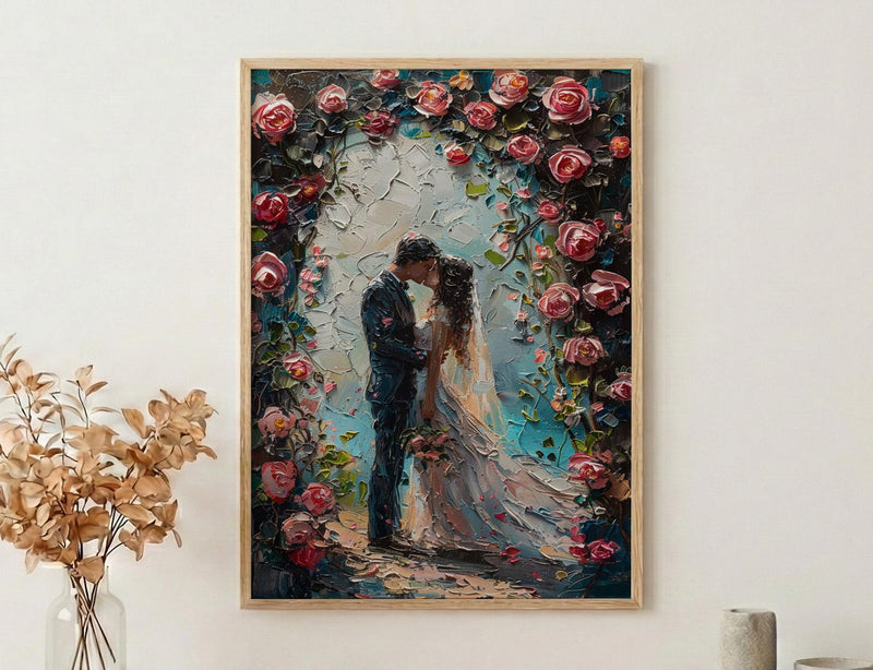Wedding Arch Art Print, Floral Couple Decor - Master Bedroom Art