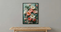 Wedding Bouquet Poster, Impasto Floral Art Print - Bride to Be Gift