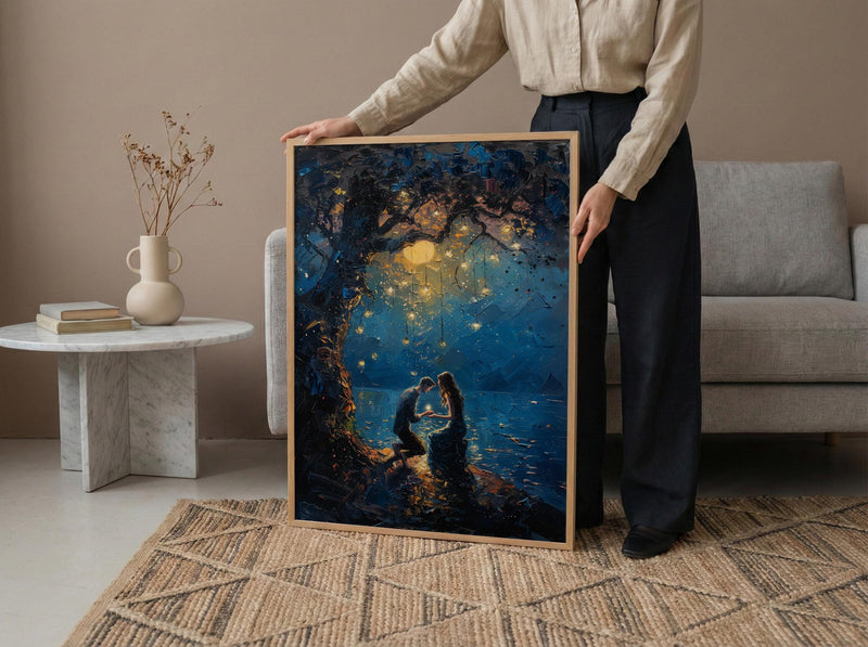 Marriage Proposal Wall Decor, Ancient Tree Art Print - Engagement Gift