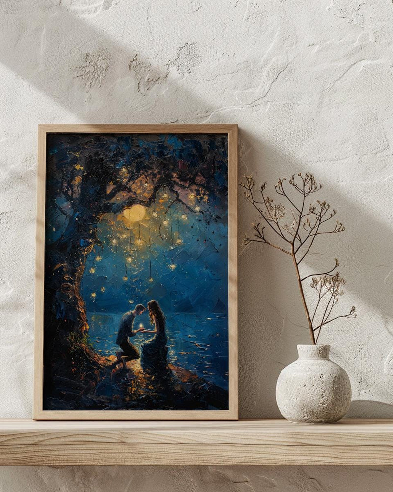 Marriage Proposal Wall Decor, Ancient Tree Art Print - Engagement Gift