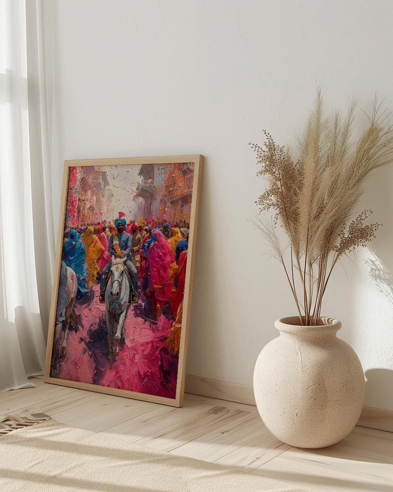 Baraat Procession Art, Indian Wedding Decor - Desi Wedding Gift