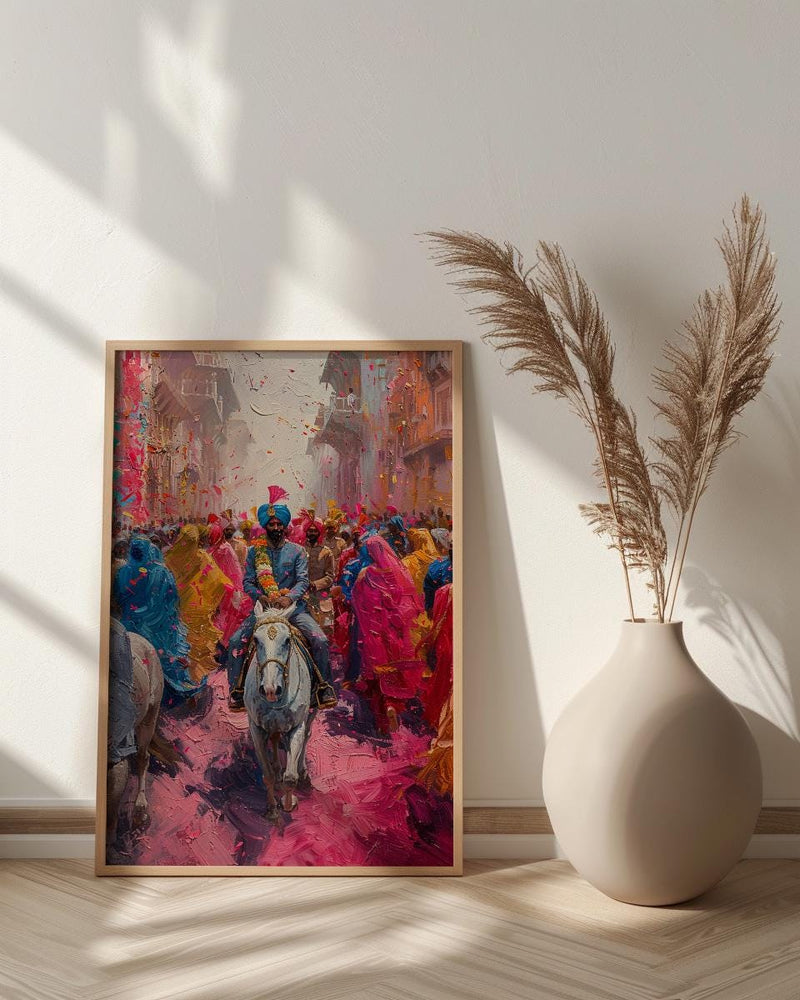 Baraat Procession Art, Indian Wedding Decor - Desi Wedding Gift