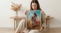 Poppy Field Wall Art, Mom Daughter Print - Mother's Day Gift