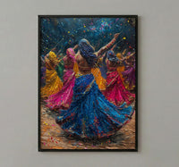 Gujarati Garba Art, Dandiya Dance Print - Indian Heritage Gift