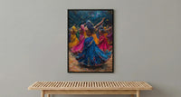 Gujarati Garba Art, Dandiya Dance Print - Indian Heritage Gift