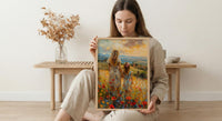 Tuscan Vineyard Print, Mom Daughter Poster - Thick Oil Painting Style