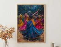Gujarati Garba Art, Dandiya Dance Print - Indian Heritage Gift