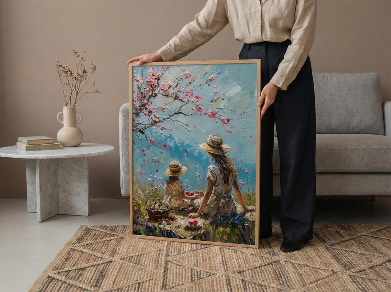 Apple Orchard Art Print, Mom Child Poster - Mother's Day Gift
