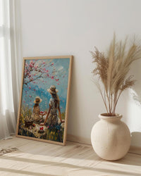 Apple Orchard Art Print, Mom Child Poster - Mother's Day Gift