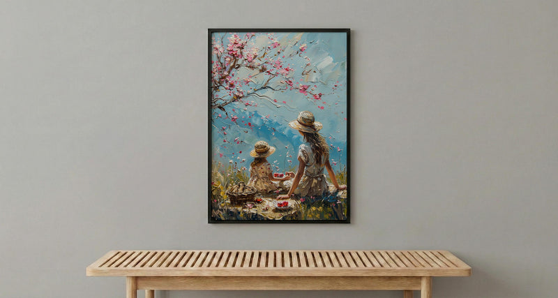 Apple Orchard Art Print, Mom Child Poster - Mother's Day Gift