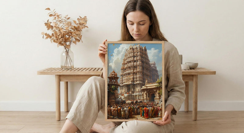 South Indian Wedding, Kerala Temple Decor - Cultural Wall Art