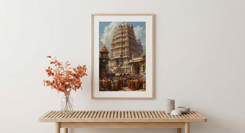 South Indian Wedding, Kerala Temple Decor - Cultural Wall Art