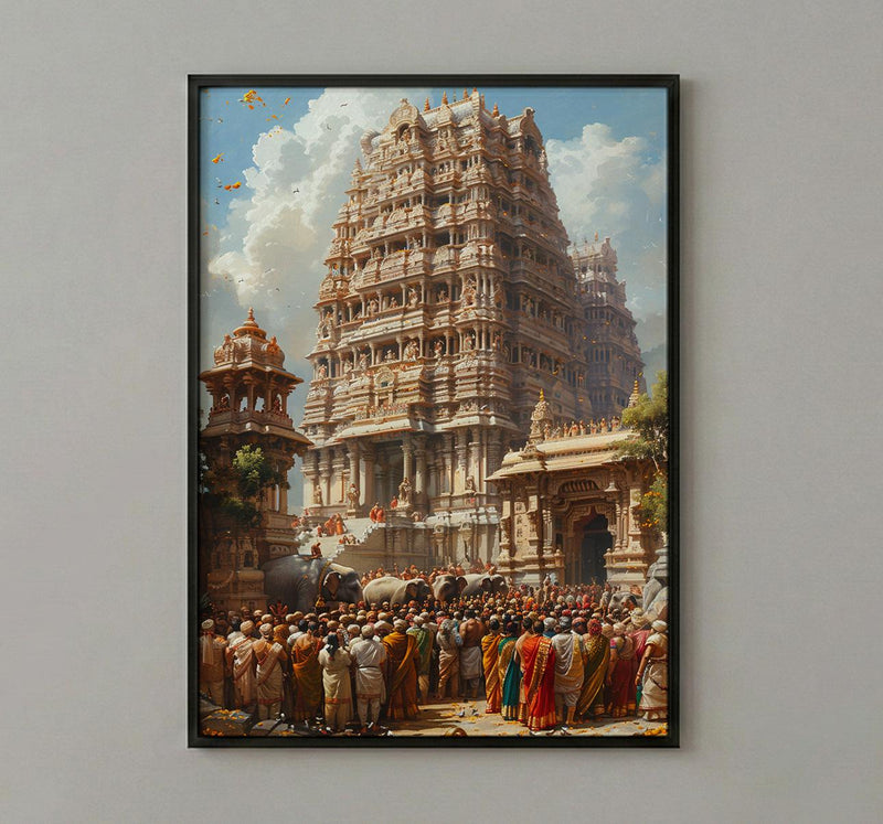 South Indian Wedding, Kerala Temple Decor - Cultural Wall Art