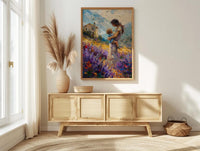 Lavender Field Wall Art, Mother Son Print - Gift for Mom
