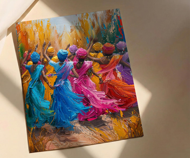 Punjabi Wedding Art, Bhangra Dance Poster - Desi Heritage Gift