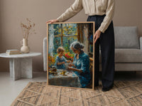 Knitting Family Wall Art, Generations Art Print - Gift for Grandma