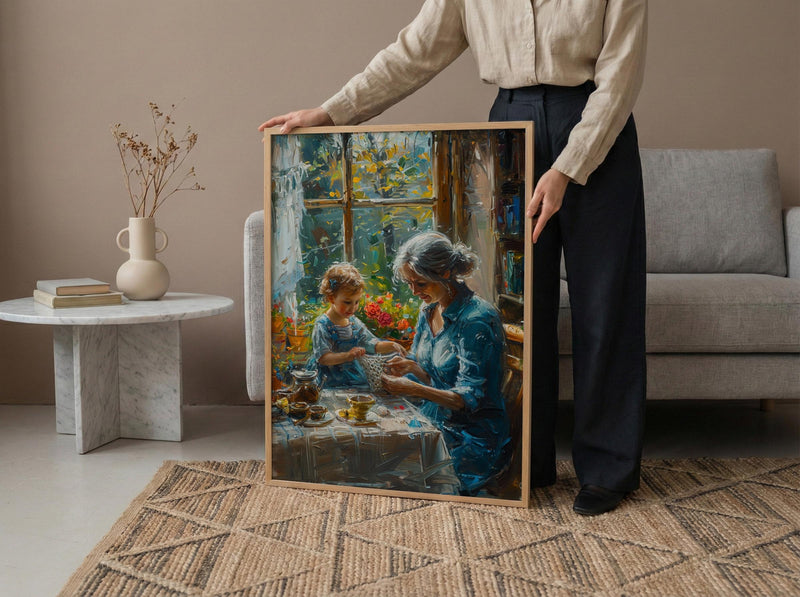 Knitting Family Wall Art, Generations Art Print - Gift for Grandma
