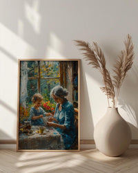 Knitting Family Wall Art, Generations Art Print - Gift for Grandma