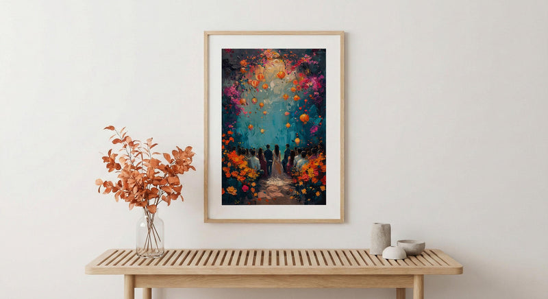 Indian Mandap Poster, Hindu Ceremony Decor - Desi Wedding Gift