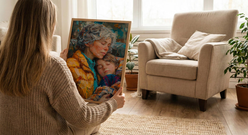 Motherhood Bond Poster, Grandma Mom Print - Mother's Day Gift