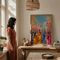Haldi Festival Art, Indian Holi Decor - Joyful Newlywed Gift