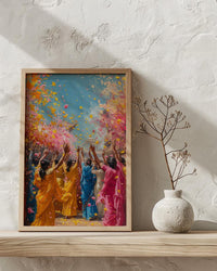 Haldi Festival Art, Indian Holi Decor - Joyful Newlywed Gift