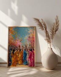 Haldi Festival Art, Indian Holi Decor - Joyful Newlywed Gift