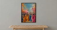 Haldi Festival Art, Indian Holi Decor - Joyful Newlywed Gift