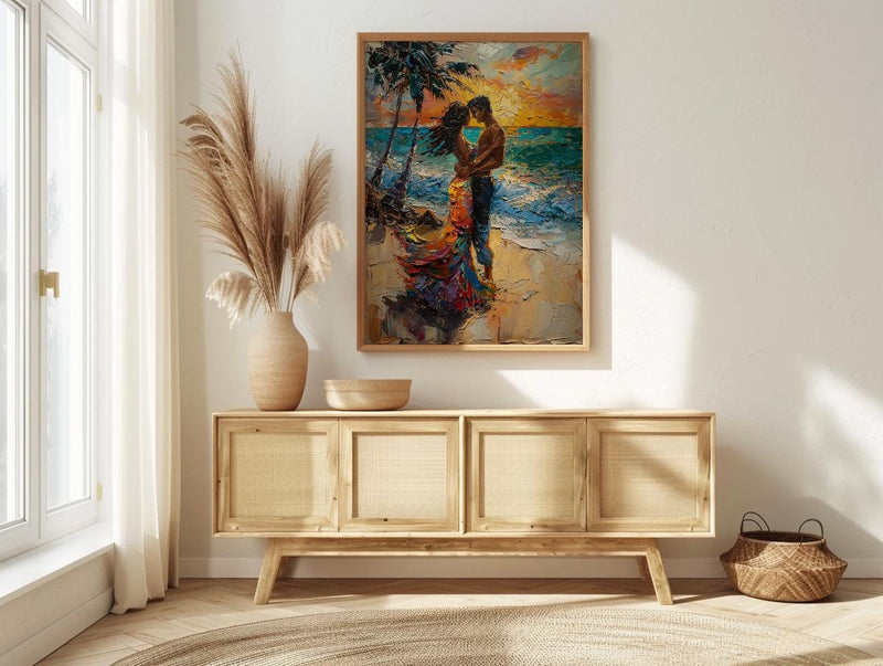 Caribbean Wedding Art, Beach Salsa Dance - Tropical Decor