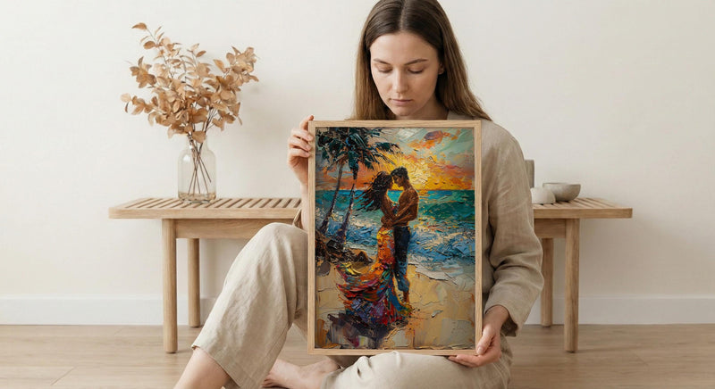 Caribbean Wedding Art, Beach Salsa Dance - Tropical Decor