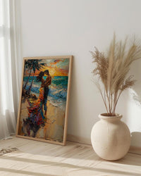 Caribbean Wedding Art, Beach Salsa Dance - Tropical Decor