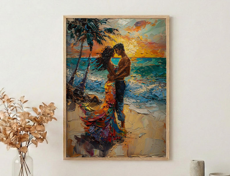 Caribbean Wedding Art, Beach Salsa Dance - Tropical Decor